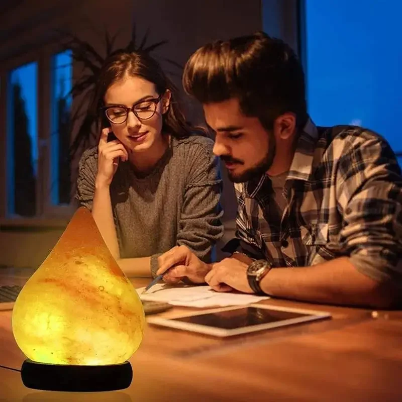 Colorful Himalayan Crystal Stone Natural Salt Lamp USB Led Night Light Table Lava Lamp for Bedroom Bedside Bathroom Home Decor