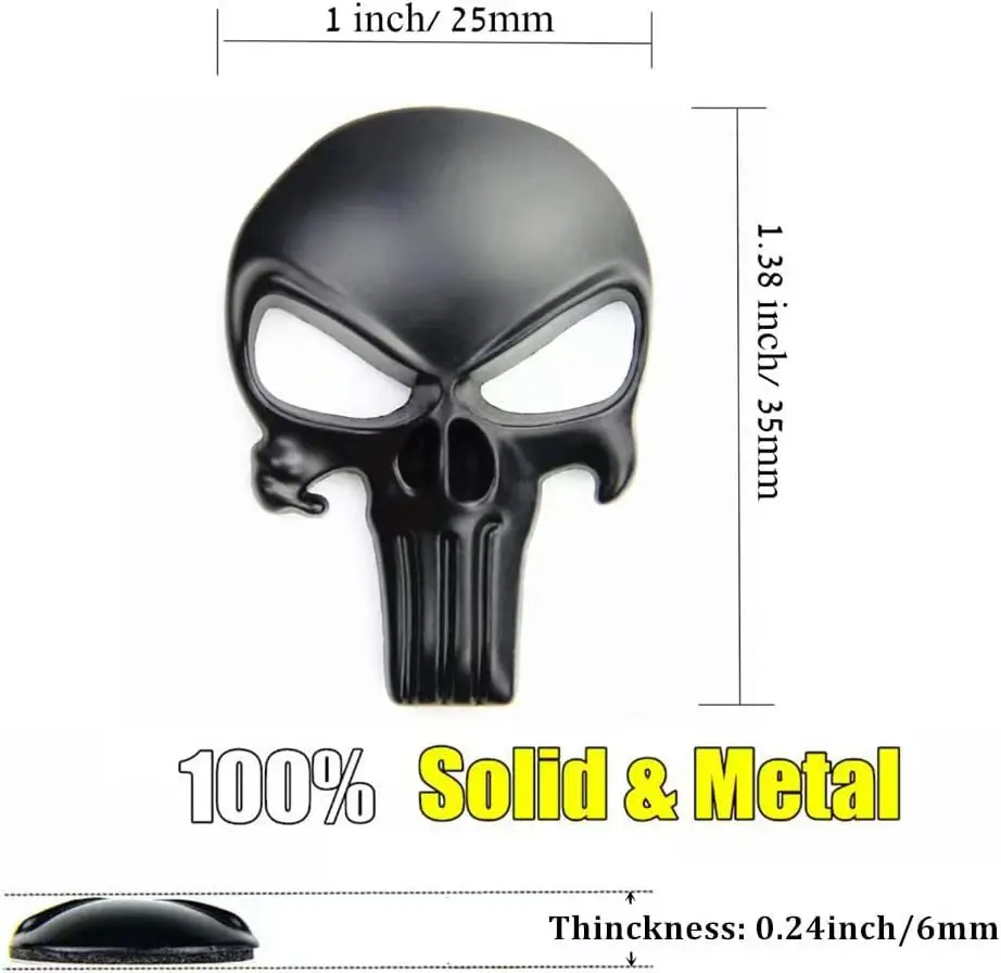 New 25*35MM Black 3D Metal Decal Sticker for Airsoft For Glock G17 G19 Gun AR15 AR10 AK47 M4 M16 1911 Outdoor Tool Accessories