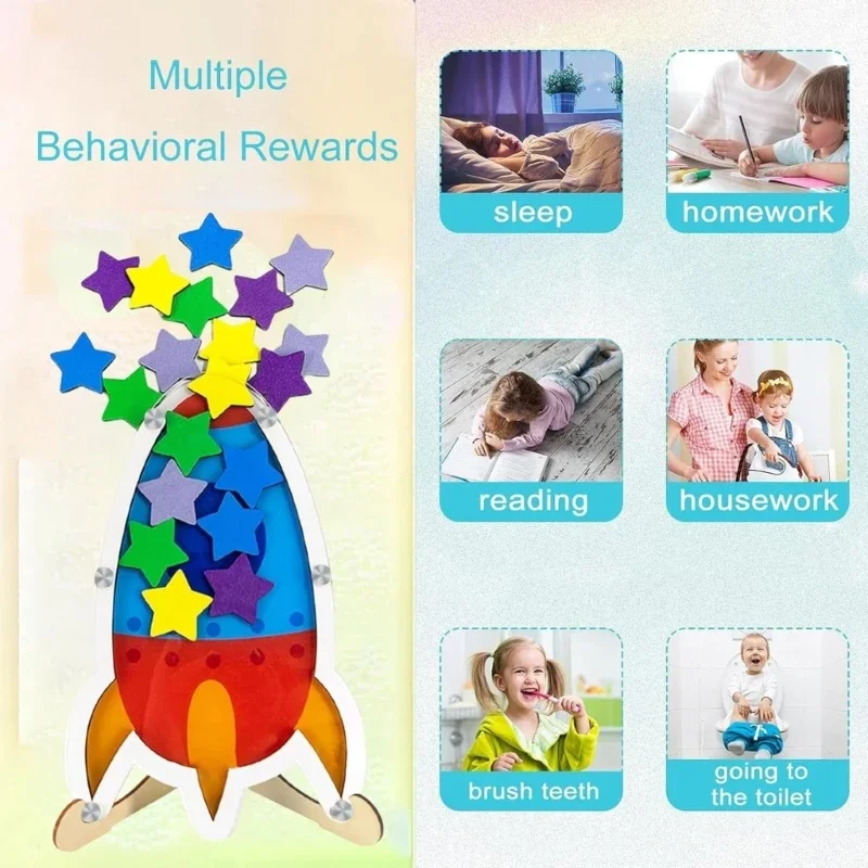 Детская банка с наградами в виде звезд Детская мотивационная банка с наградами Банка с ракетами Банка с наградами Домашние и за