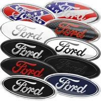 Car Front Grille Emblem Rear Trunk Logo Badge Sticker For Ford Fiesta Focus 2 3 Mondeo mk4 Edge Ranger Fusion Kuga S-MAX Transit