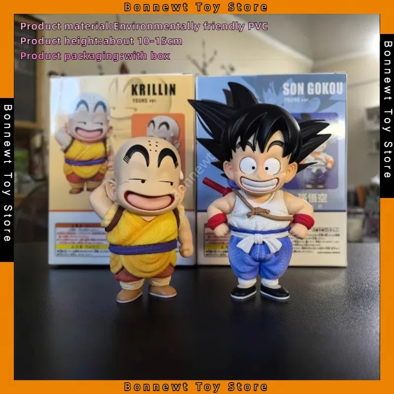 

New Dragon Ball Childhood Goku&Krillin Goku Q Version Figure Model Boxed Ornaments For Friends gifts In Stock Wholesale