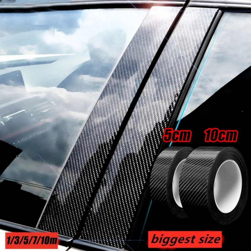 Universal Car Doors Edge Guards Door Sill Protection Strip 5D Carbon Fiber Cars Stickers Bumper Hood Sticker  Fit for Most Auto