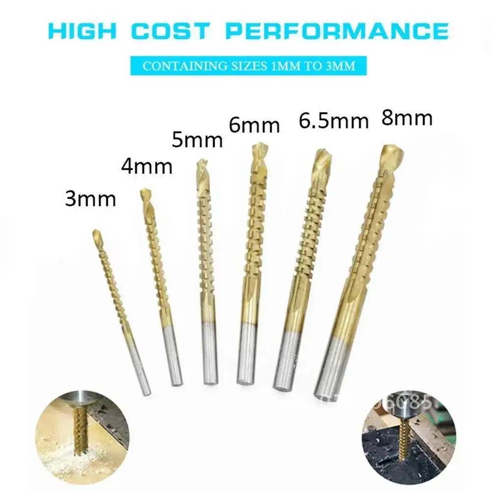 

Spiral Screw Metric Composite Tap Drill Bit Set 3/6Pcs Cobalt Drill Bit Set Twist Drill Bit Set Cutting Drilling Polishing Tools