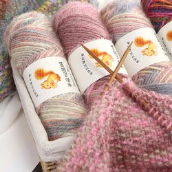 75g/roll Zachte Lange Eekhoorn Kasjmier Garen Fijne Kamgaren Hand Breigaren Zachte Hoed Modieuze Trui Jas Gezwollen Warm Gebreid