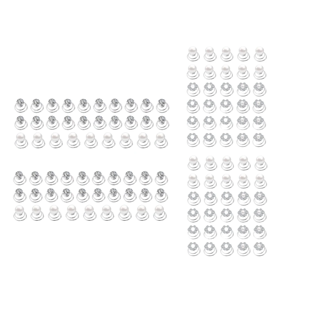 

120 PCS 3 Shapes Hair Studs Set Jewels Hair Pins Sticks for Wedding, Bridal, Prom, Party and Special Occasion