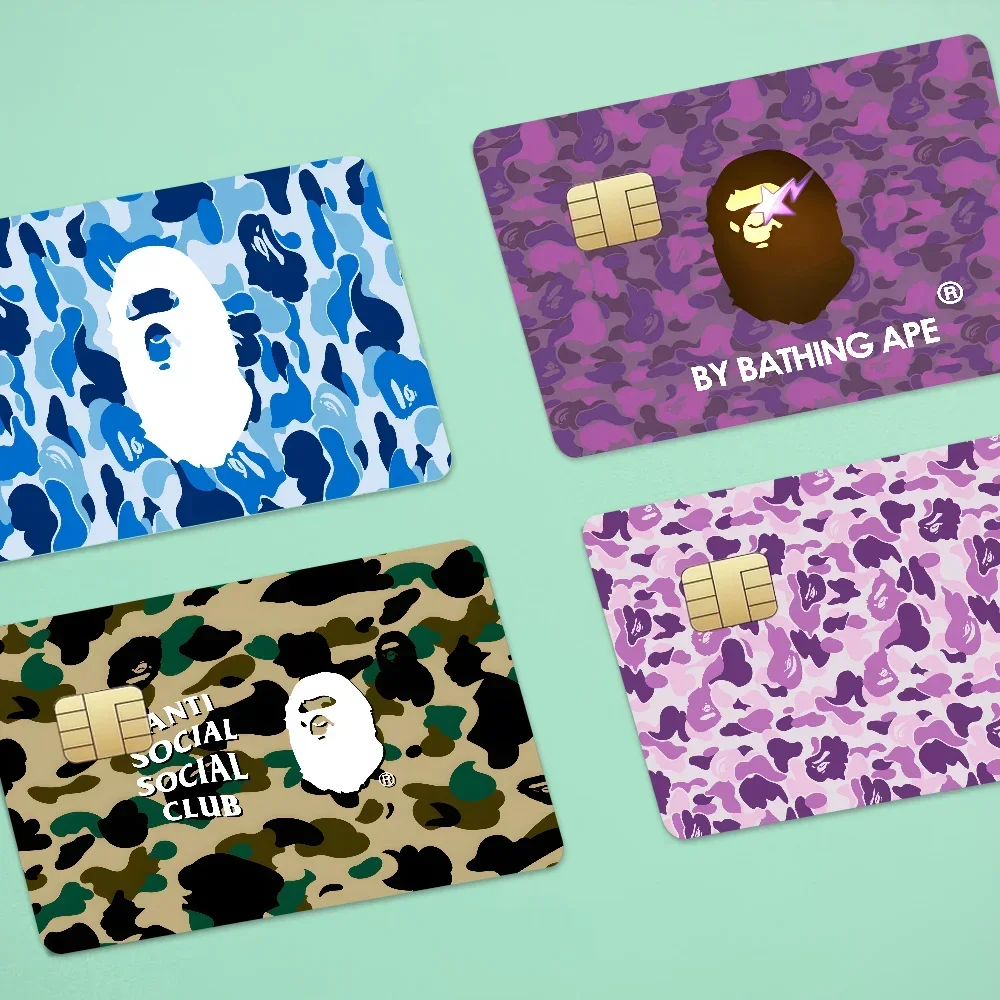 Harajuku Trend In Japan A-APE Credit Card Skin Stickers No Adhesive Residue Water Proof For VISA Credit Card Subway Access Card