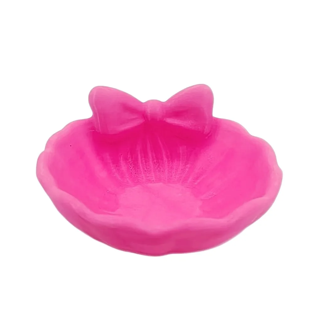3D Printed 3D Printed Bow Storage Box Bowknot Love Heart Shell Shape Bow Jewelry Tray Desktop Organizer Plastic