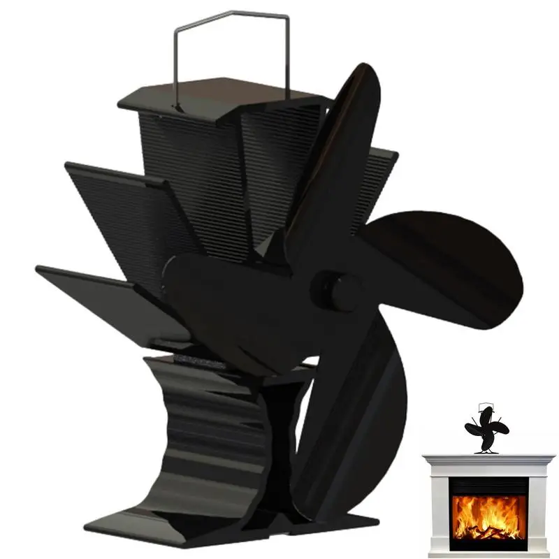 

Wood Stove Fan Fireplace Fan Log Wood Burner Thermal Fan Efficient Heat Distribution Wood Log Burner for Home Winter