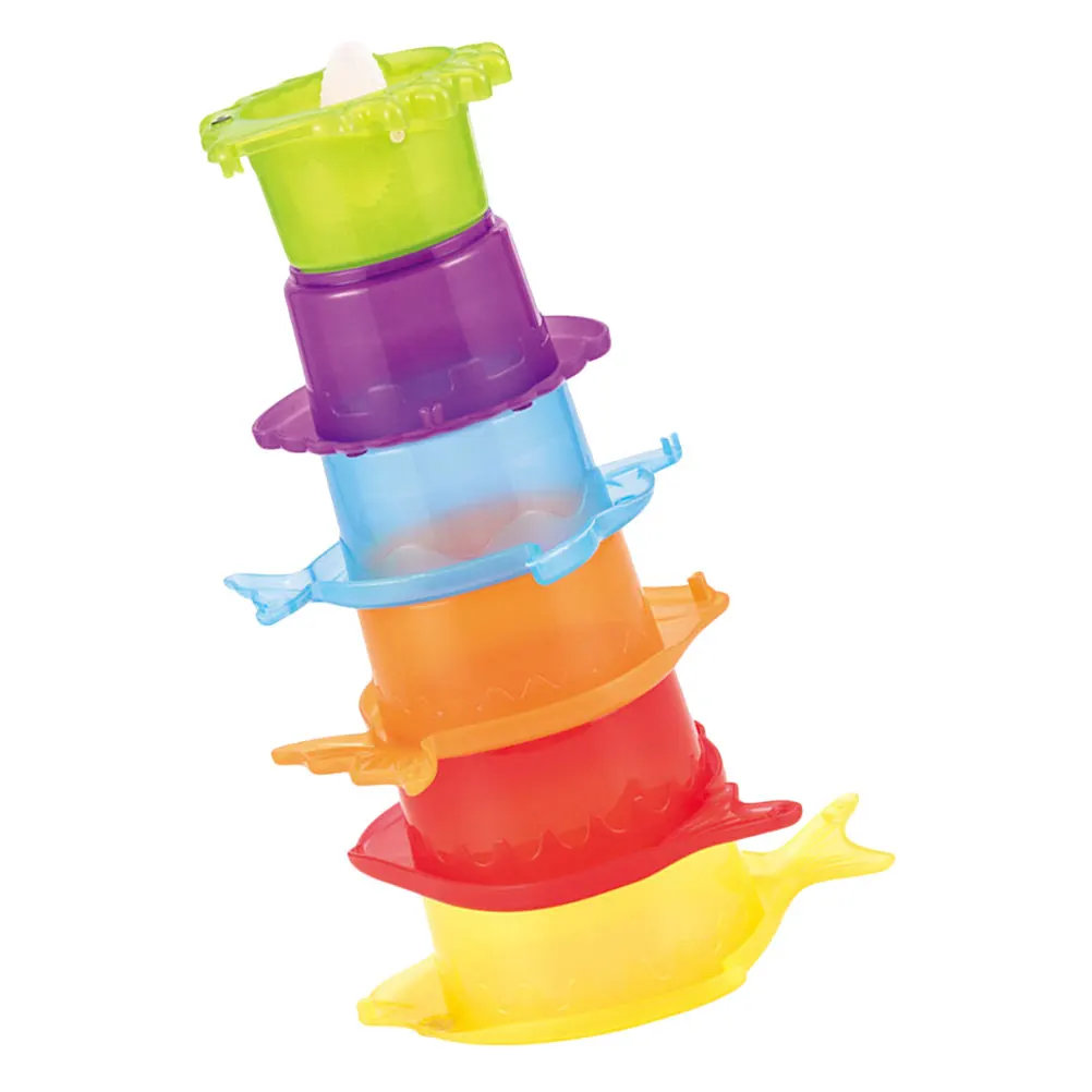 Tazze impilabili a clessidra Bagno per bambini Giocattoli da spiaggia per bambini Design educativo con presa colorata Piscina da bagno multiuso di grandi dimensioni