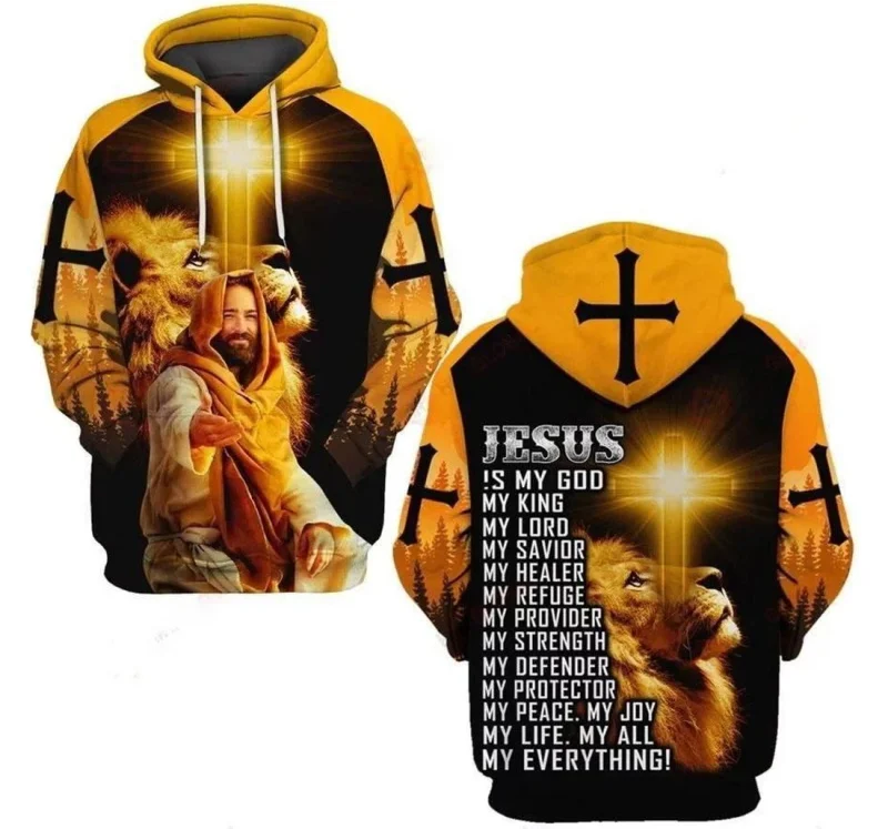 Men Women Jesus God Christian Pullover Hoodie New In Oversized Retro Sweatshirts Clothes Tops Kids Hoodied Coat Tracksuit