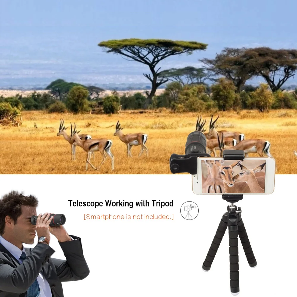 Teleobiettivo 4 in 1 Kit universale per obiettivo cellulare 18X Teleobiettivo per telefono cellulare 198 °   Obiettivo Fisheye Obiettivo macro grandangolare 15X 0,63X