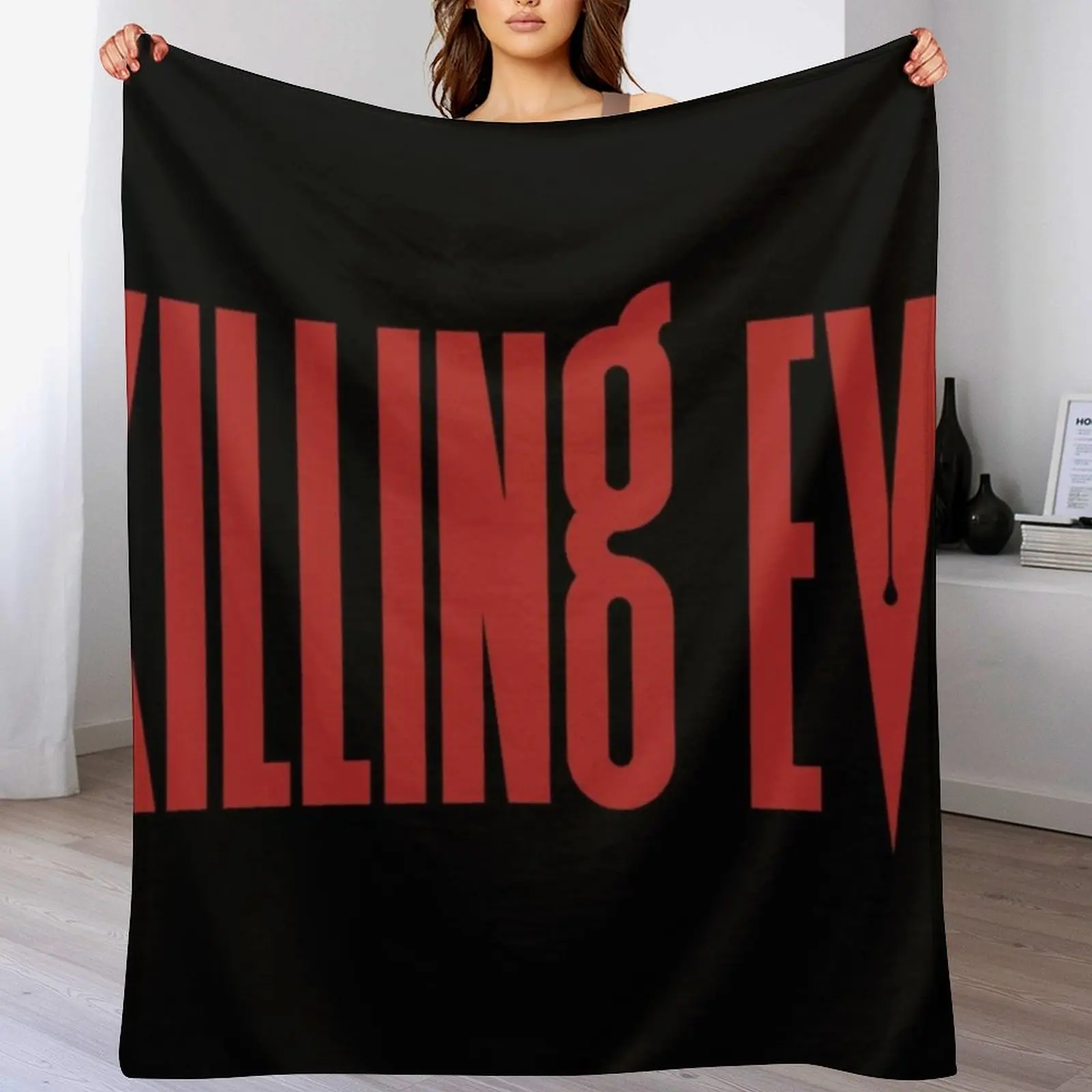 Killing Eve Red & Black Throw Blanket anime wednesday blankets and throws Blankets