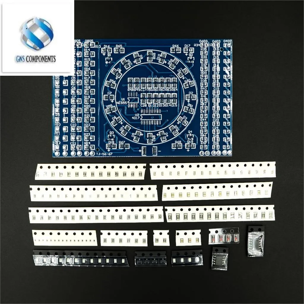 CD4017 Rotating LED SMD NE555 Soldering Practice Board DIY Kit Fanny Skill Training Electronic Suit