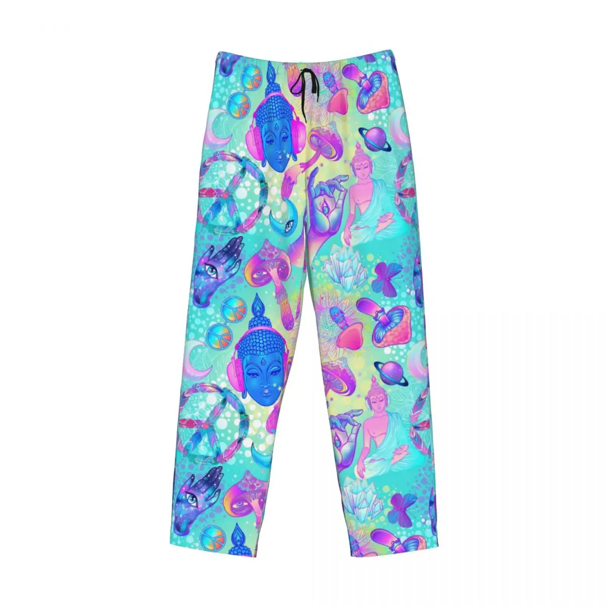 Pantalon de pyjama magique psychédélique personnalisé pour hommes, vêtements de nuit, ceinture élastique, motif Trippy, bas de salon de sommeil avec poches, chambres plus lentes