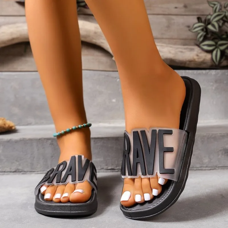 Women Flat Slippers Summer 2024 Outdoor Sandals Non-slip Casual Ladies Slippers Plus Size Fashion Slides Women Zapatos De Mujer