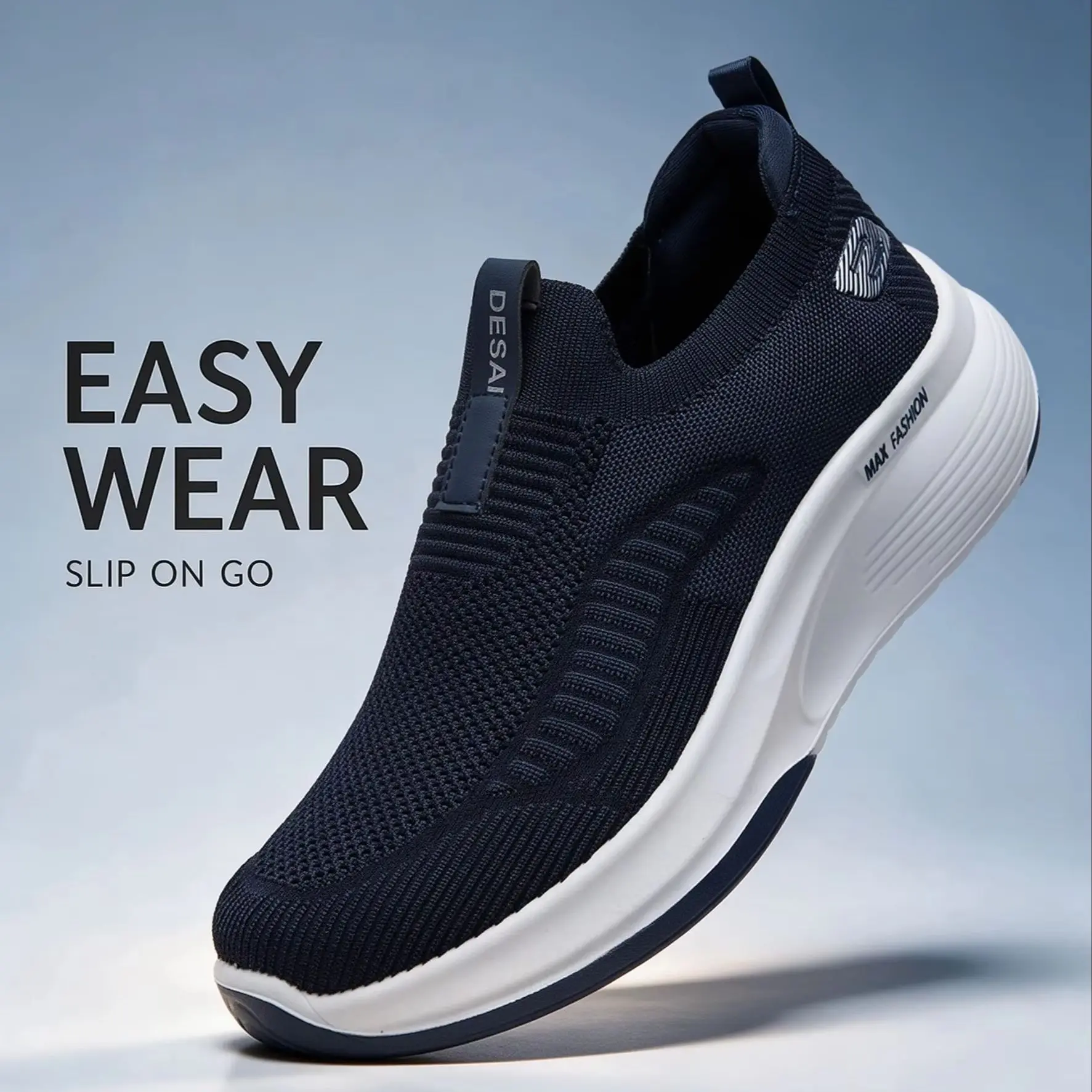 Desai Men Hands-Free Slip-On Mesh Walking Shoes,Breathable Lightweight Comfort Casual Sneakers,Versatile Footwear for Autumn Wea