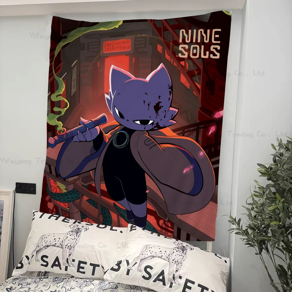 Small Independent Game N-Nine Sols Anime Tapestry Wall Hanging Decoration Household Wall Hanging Home Decor