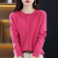 High-Grade Knit Sweater Crewneck Cardigan Coat Autumn And Winter New Middle-Aged And Elderly Women's Fashion ZD060 - Image 4