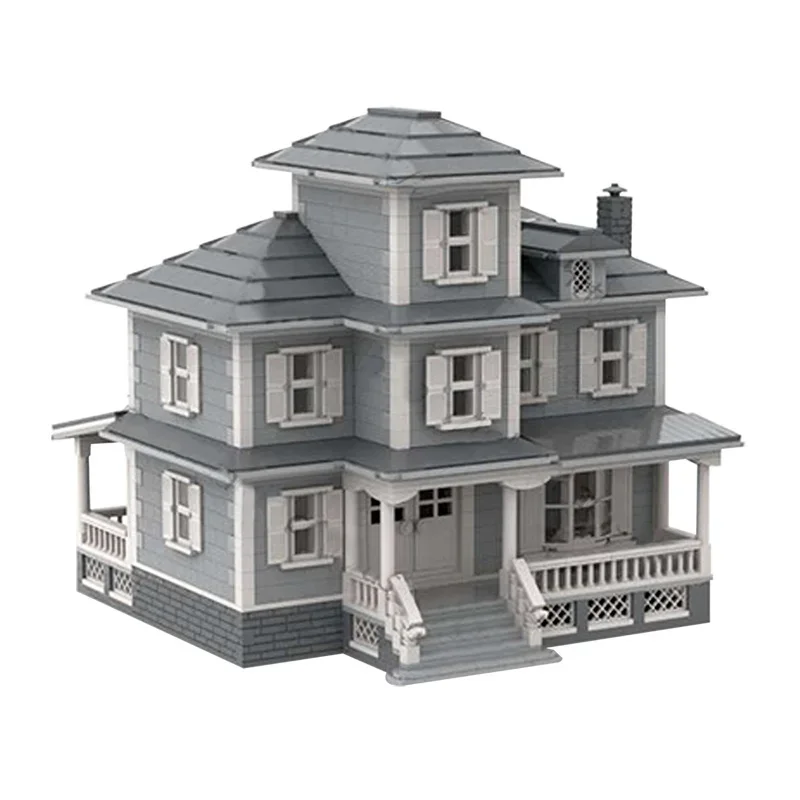 MOC Country House Architecture Building Blocks City Street View Bricks Set Bookstore Shop Lion Tavern Toy Gifts for Children