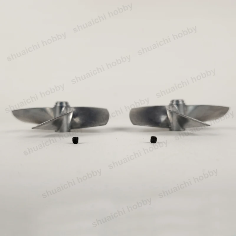 1Pair Hole dia 4mm Four-blade Flat-angle Propeller for Model Ships Diameter 50/55/60mm Miniature Propellers Marine Accessories