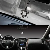 Car Pendant 3D Metal Automobiles Charms Star Of David Tantrism Solomon Hexagram Lucky Rearview Mirror Hanging Dangles Ornaments