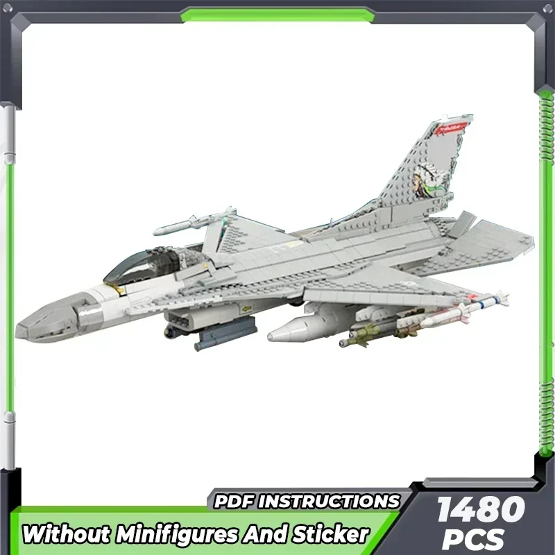 Moc tijolos de construção modelo militar F-16 bloco combate falcon tecnologia bloco modular presentes brinquedos para crianças conjuntos diy montagem