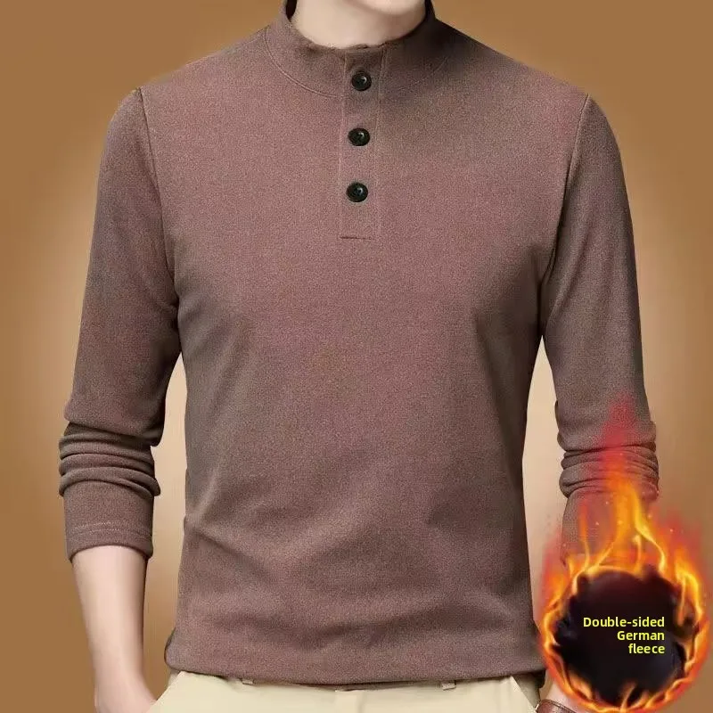 

Men's Double-Sided Fleece Long Sleeve Base Shirt Thermal Constant Temperature Autumn Winter Warm Underwear Casual Style round...