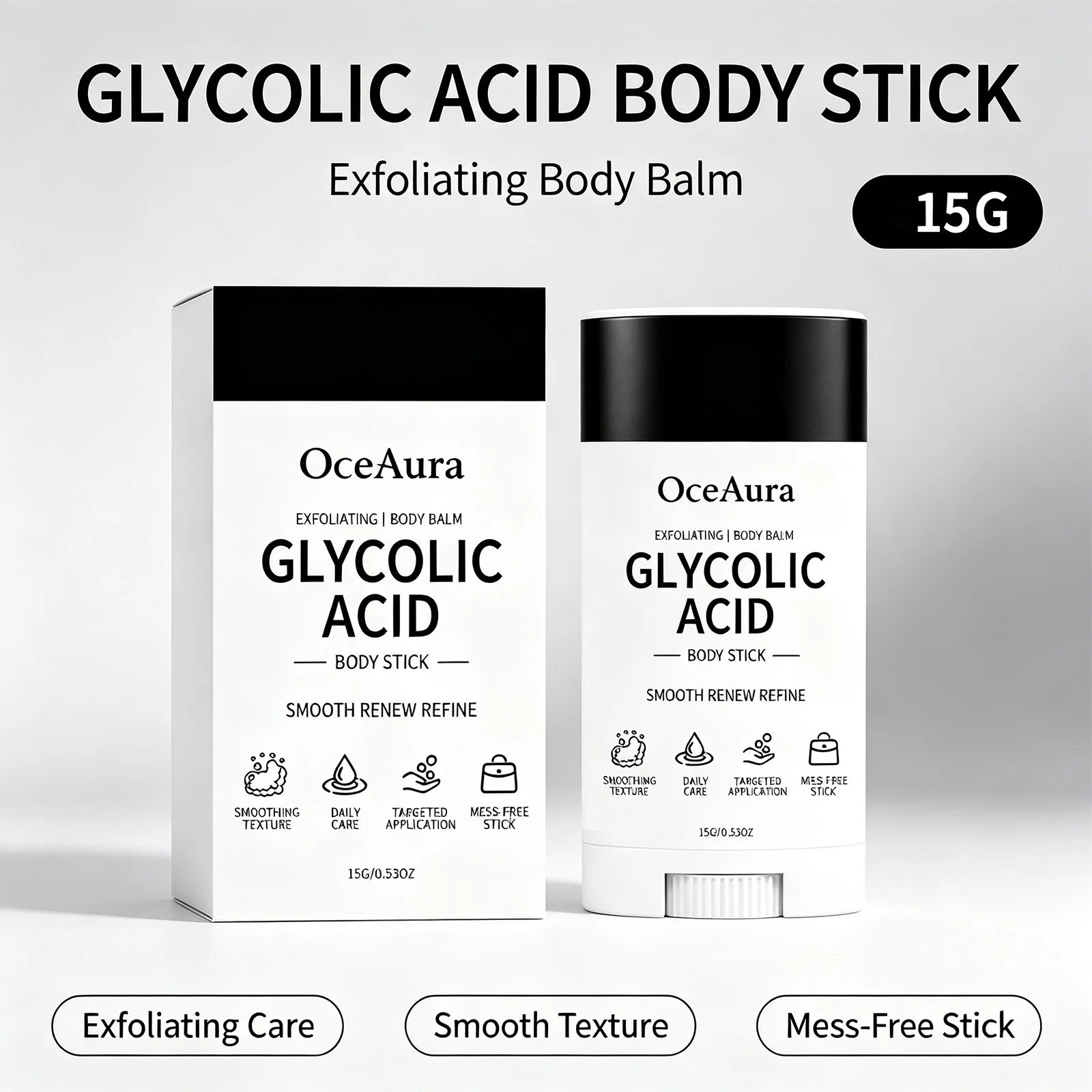 Exfoliating Body Stick Smooth Rough Skin Deep Hydration Even Tone Soften Dead Skin Portable Targeted Care for Elbows Heels 15g
