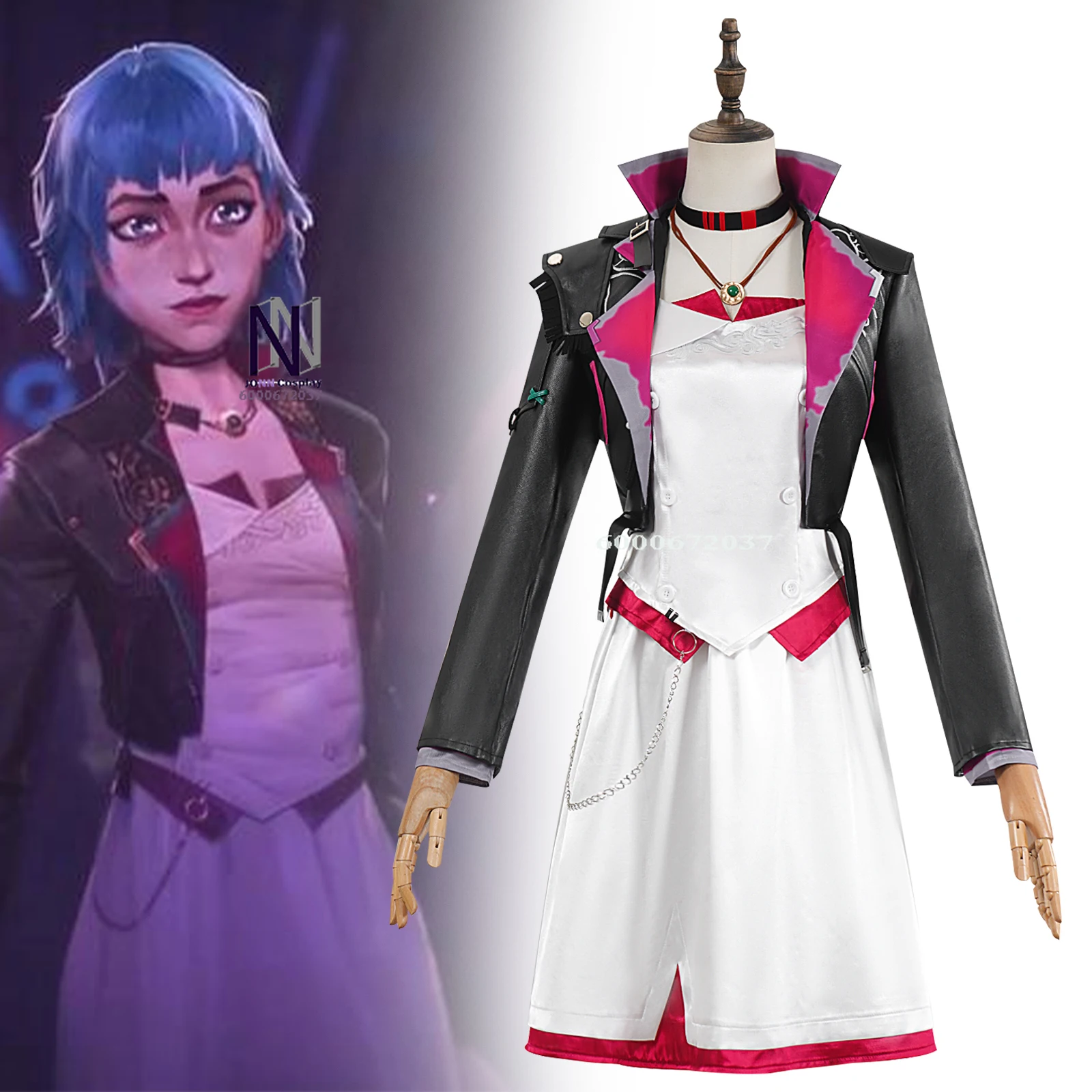 

UWOWO X Game LOL Arcane S2 Powder Jinx Cosplay Costume - Collab Series, AU Party Dance Dress for Halloween