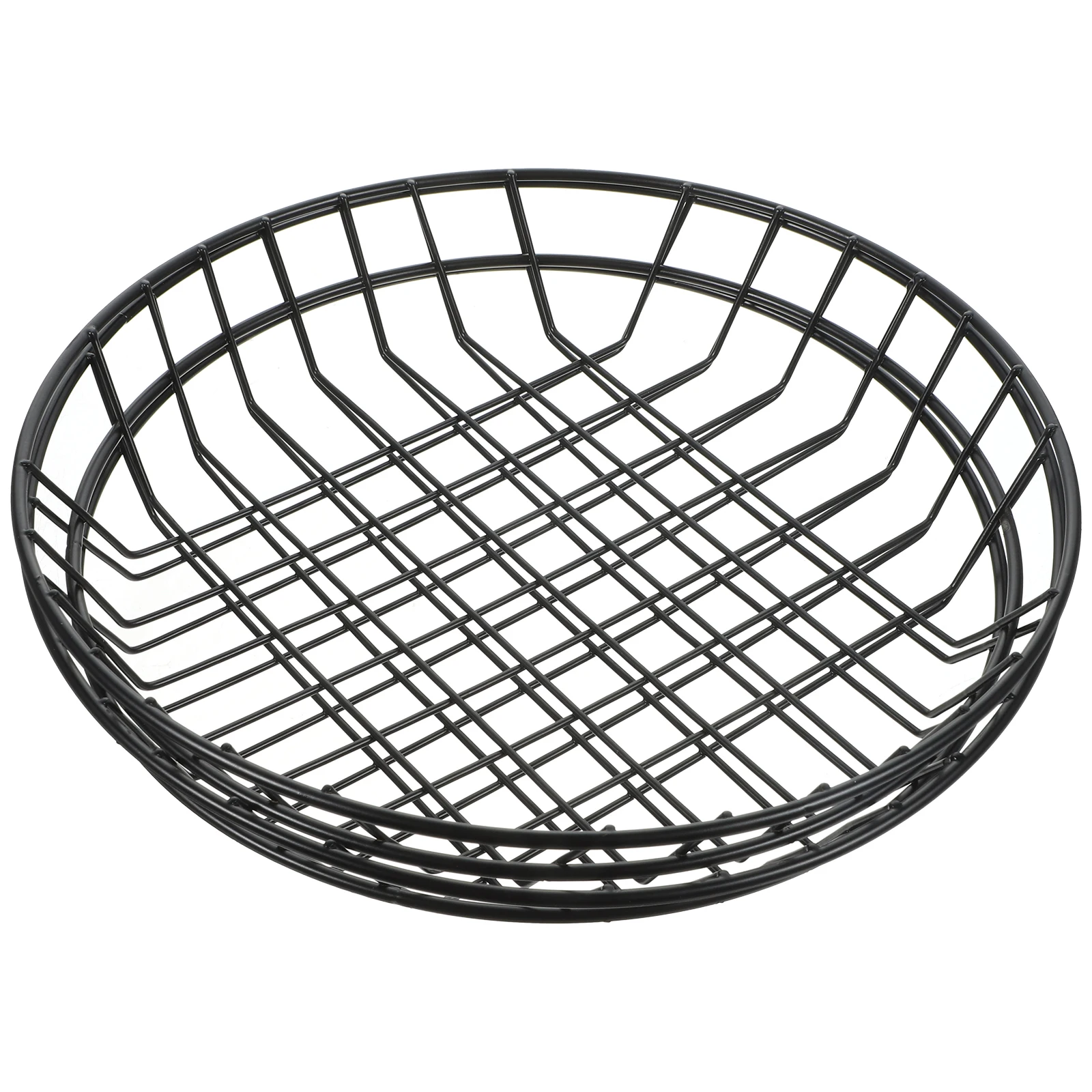 

2pcs French Fries Basket Round Wire Baskets for Snacks Iron Deep Fry Storage Large Size Kitchen Restaurant Bread Fruit Vegetable