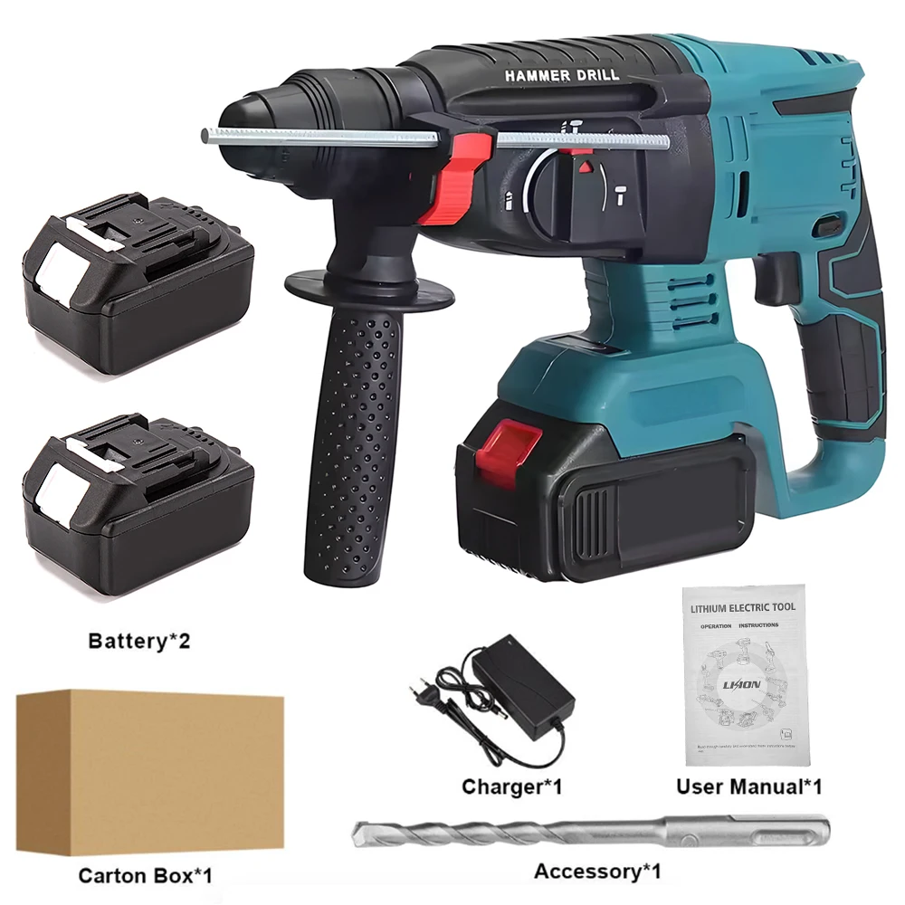 26Mm Borstelloze Elektrische Hamerboor Accuboormachine Voor Makita 21V Batterij Multifunctionele Boorhamer