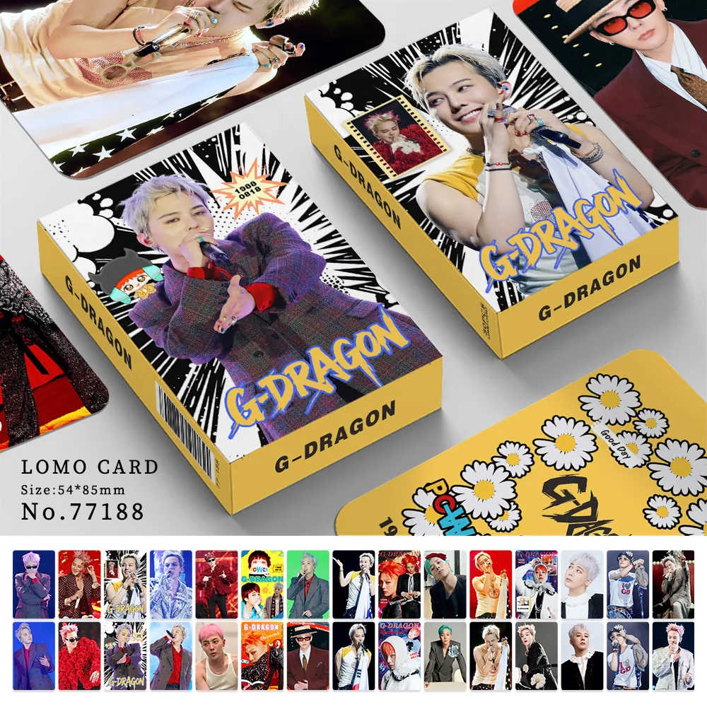 BIGBANG Idol سلسلة جديدة HD Printd Photocards G-DRAGON 30 قطعة/المجموعة TAEYANG DAESUNG TOP Laser Lomo بطاقات VIP المشجعين جمع هدية