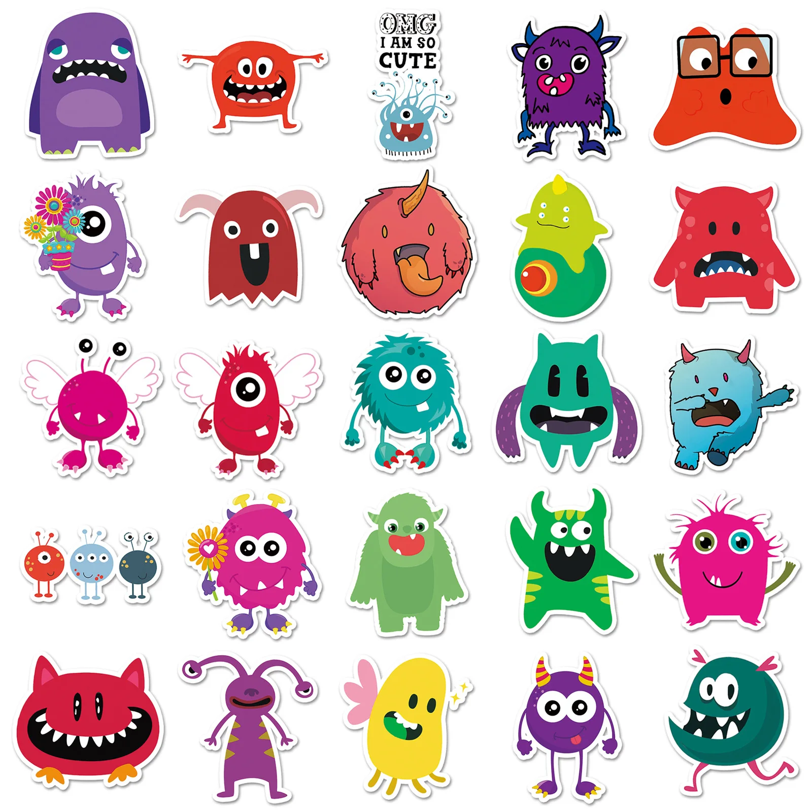

10/50PCS Small Monster Cartoon Graffiti Stickers Waterproof Fashion DIY Toys Secret for Scrapbook Travel Bag Aesthetic Decals