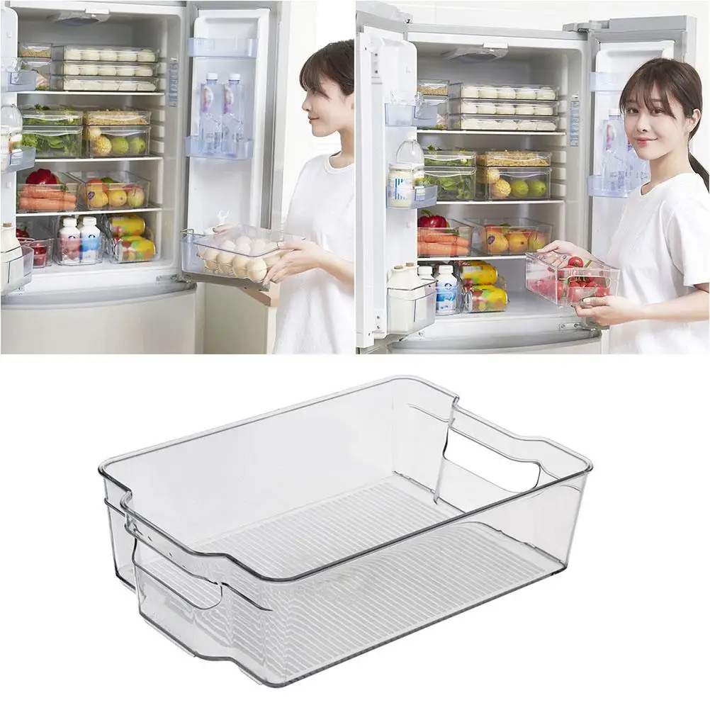 

Refrigerator Storage Box Plastic Organizer Container for Food Rice Egg PET Clear Design Easy Cleaning Home