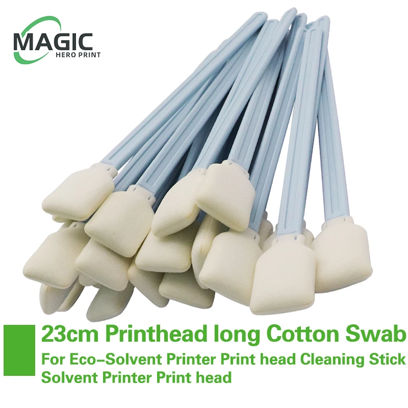 50PCS/1Set High Quality 23CM Blue Long Printhead Cotton swab For Eco Solvent Printer Inkjet Printer Head Ink Brush Clean Brush