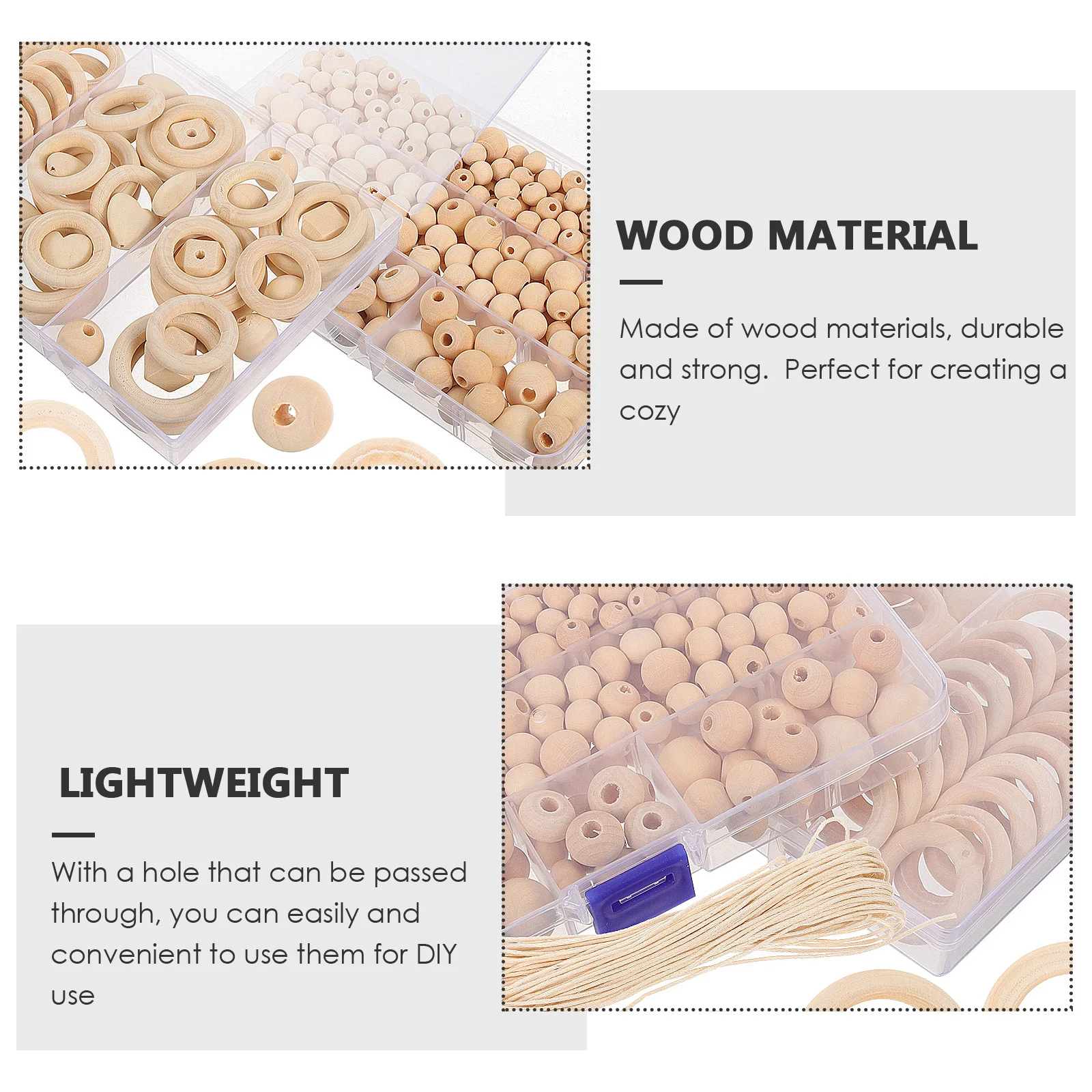 

2 Boxes Large Blank Wooden Loose Round Wood For Diy Crafts Farmhouse Decor Garland Making Bulk Natural Beads Handicraft