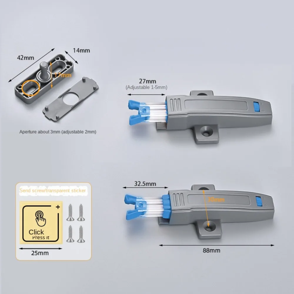 جديد ABS خزانة المصيد المثبط العازلة قفل الباب غير مرئية مشبك دفع نوع الأجهزة خزانة سدادة باب الخزانة