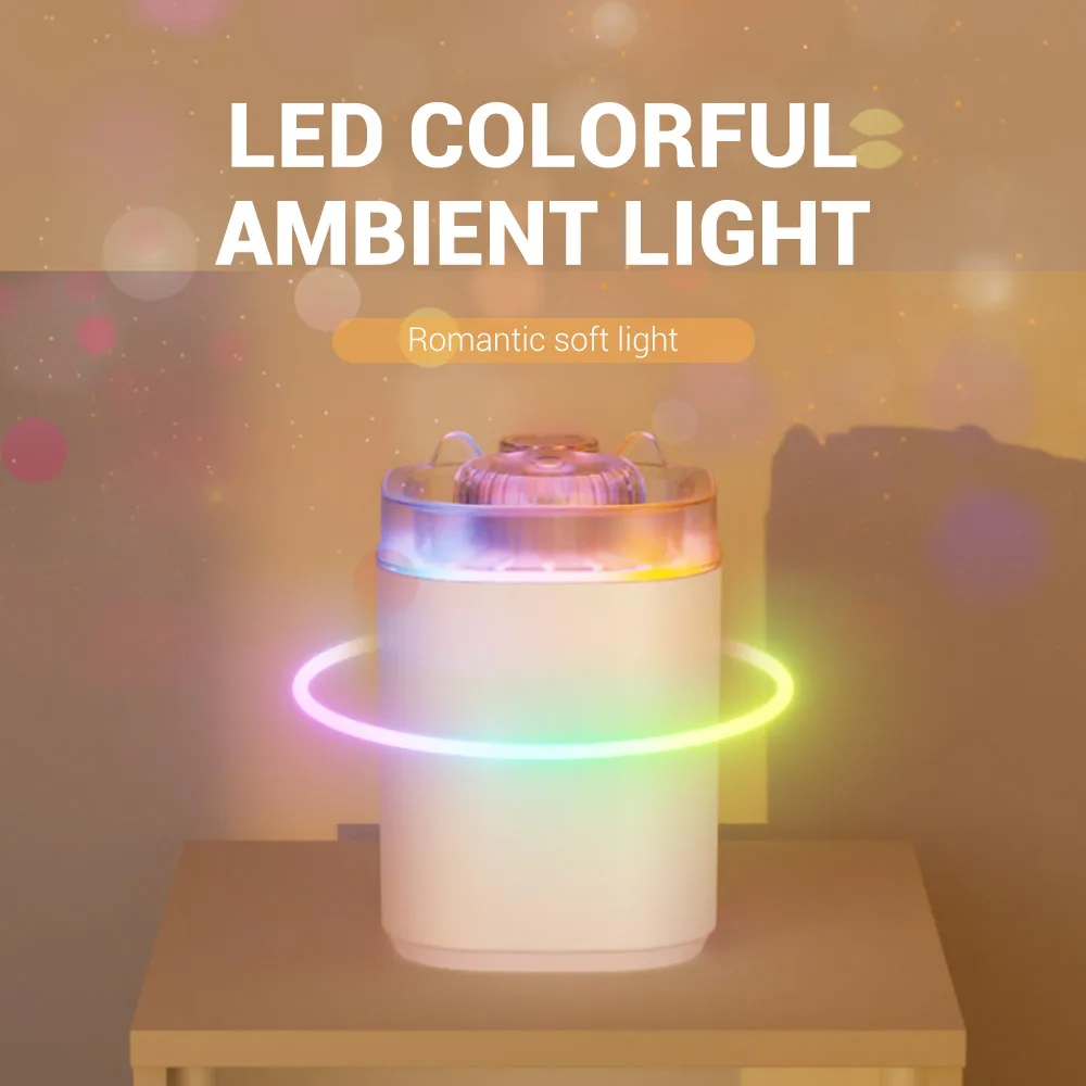 Fabrikversorgung 3L USB-Ultraschall-Luftbefeuchter, bunter LED-Aromaöl-Diffusor, große Kapazität, kühler, warmer Nebel, intelligenter Luftbefeuchter