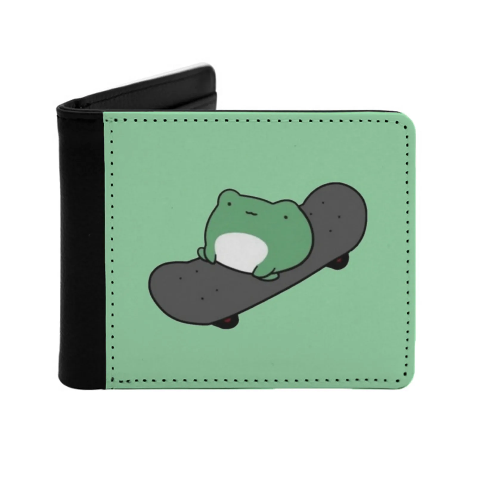 Froggy On A Skateboard Men's Wallet Pu Leather Wallet Multifunction Credit Card Purse Frog Skateboard Frog On A Skateboard