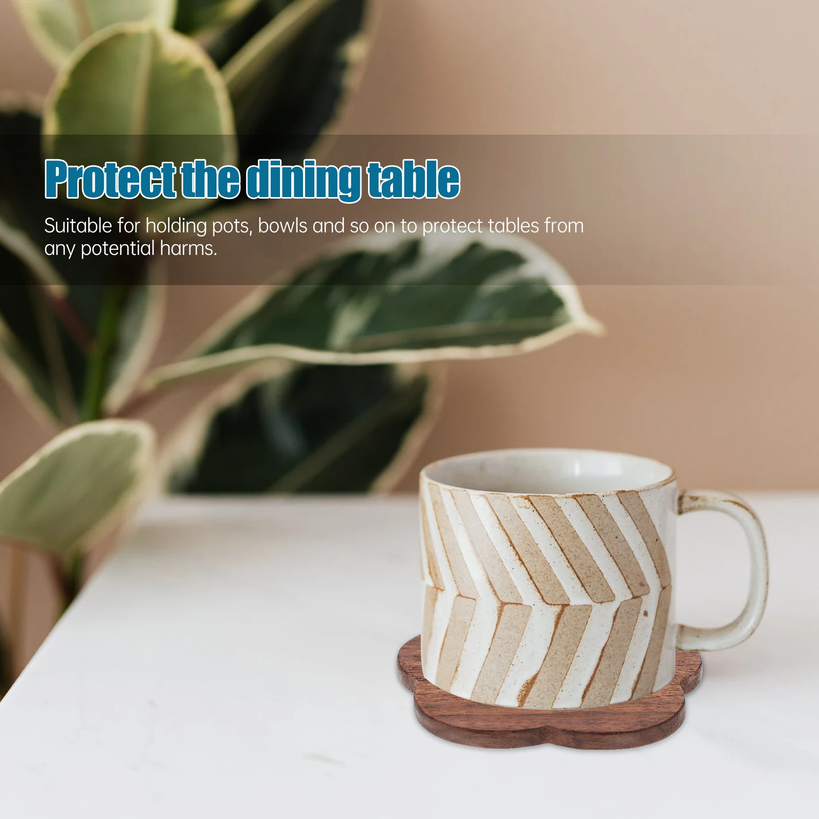 

2pcs Cup Coasters Wooden Heat Resistant Home Tableware Non Slip Cushion For Kitchen Dining Bowl Pot Holder Table Mat