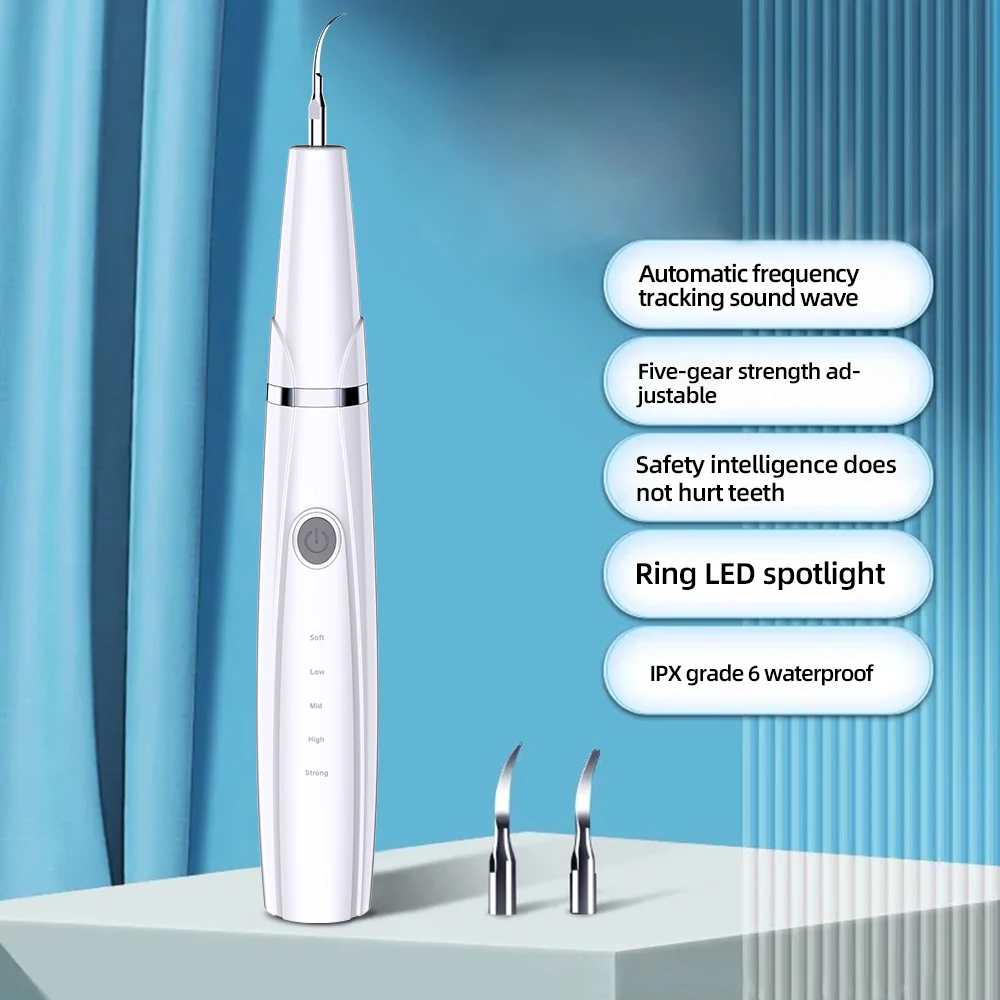 

Sonic Portable Ultrasonic Dental Descaler Teeth Cleaner for Teeth Whitening Plaque Tartar Removal and Bad Breath Removal at Home