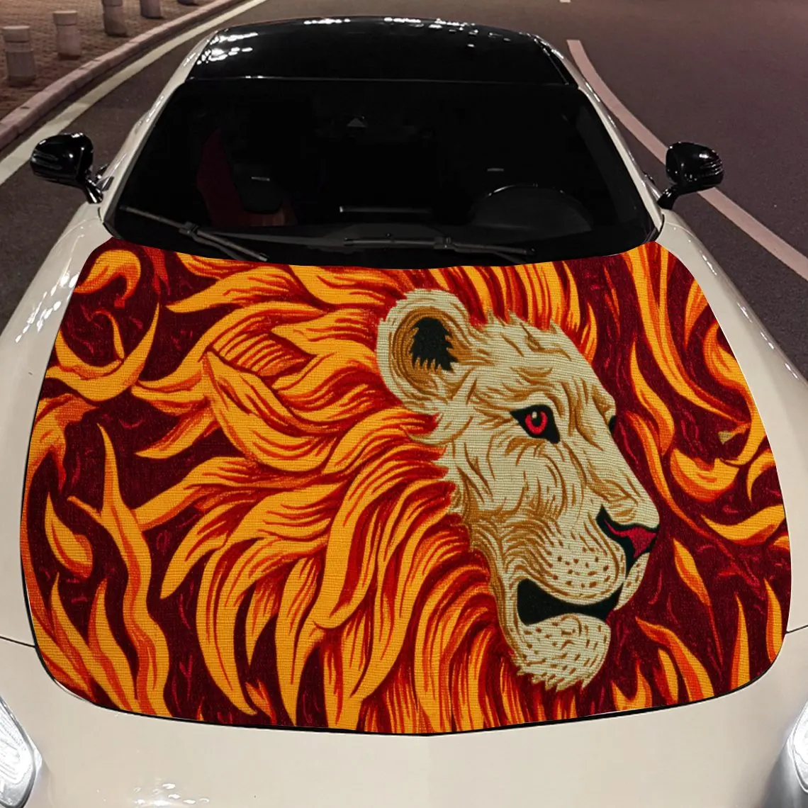 

Cool Lion Car Hood Stickers - Self-Adhesive, Waterproof and Durable Vinyl Wrap, Decorate And Protect Your Car, Fit For All Cars