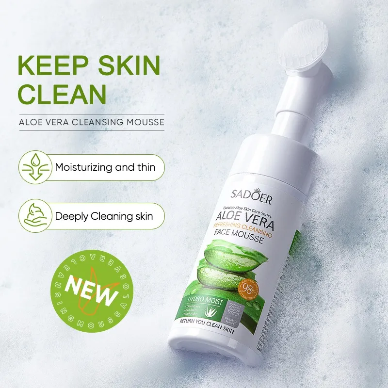 Aloe Vera Refreshing Cleansing Face Mousse Foaming Mousse Deep Cleansing Moisturizing Oil Control Facial Cleanser Skin Care