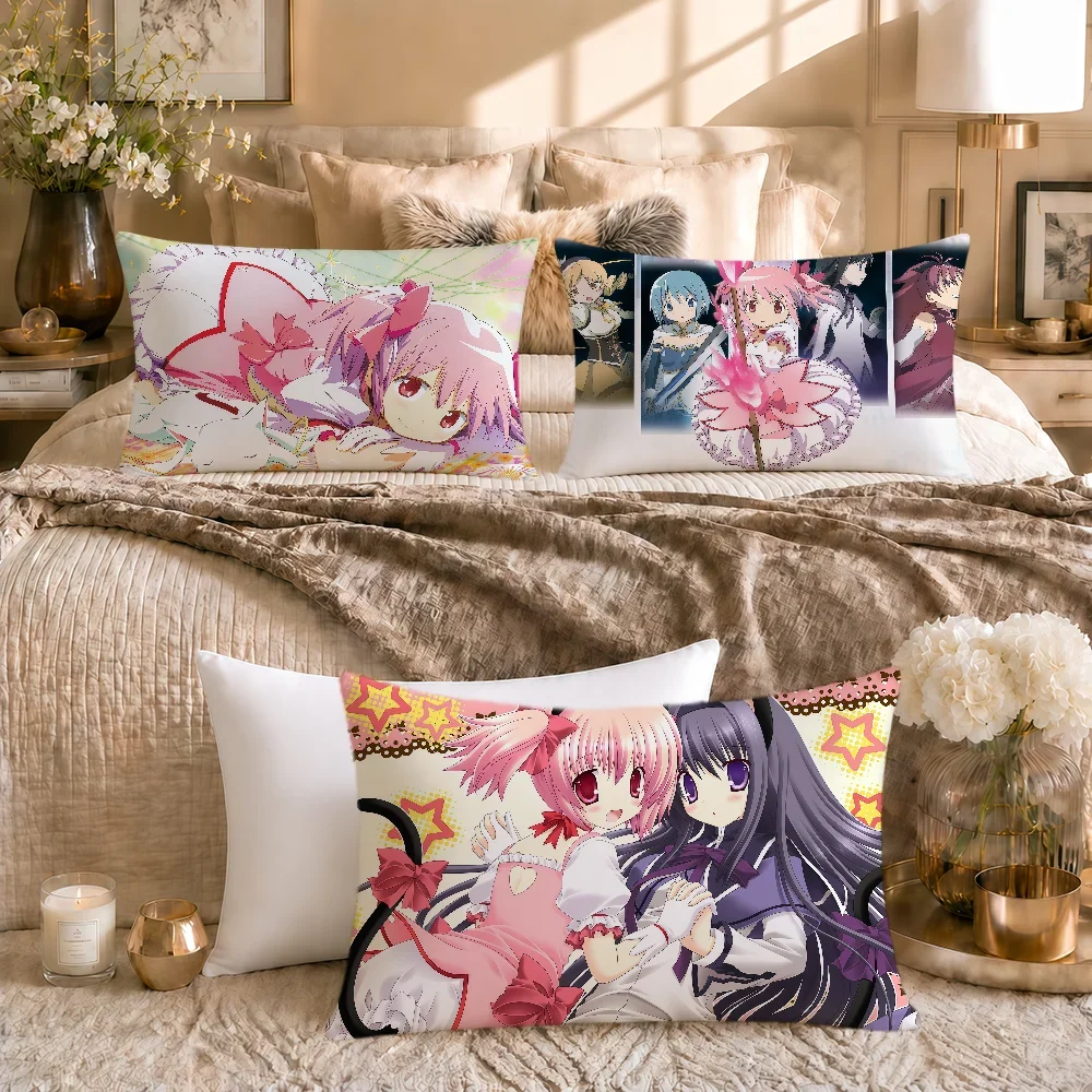 Kawaii Anime Girl M-Madoka Neko Kaname Magica Soft Rectangle Pillowcover Home Sofa Living Room Decor Dorm Hogar Pillowcase Gift