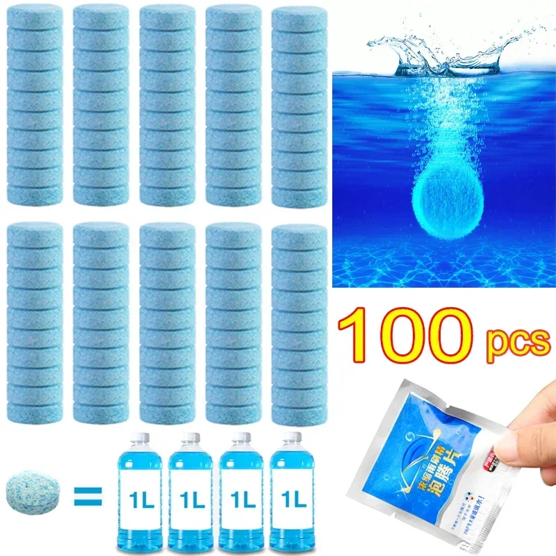 5/100pcs Solid Cleaner Car Windscreen Cleaner Tablets Windshield Wiper Effervescent Tablet Car Accessories Glass Toilet Cleaning