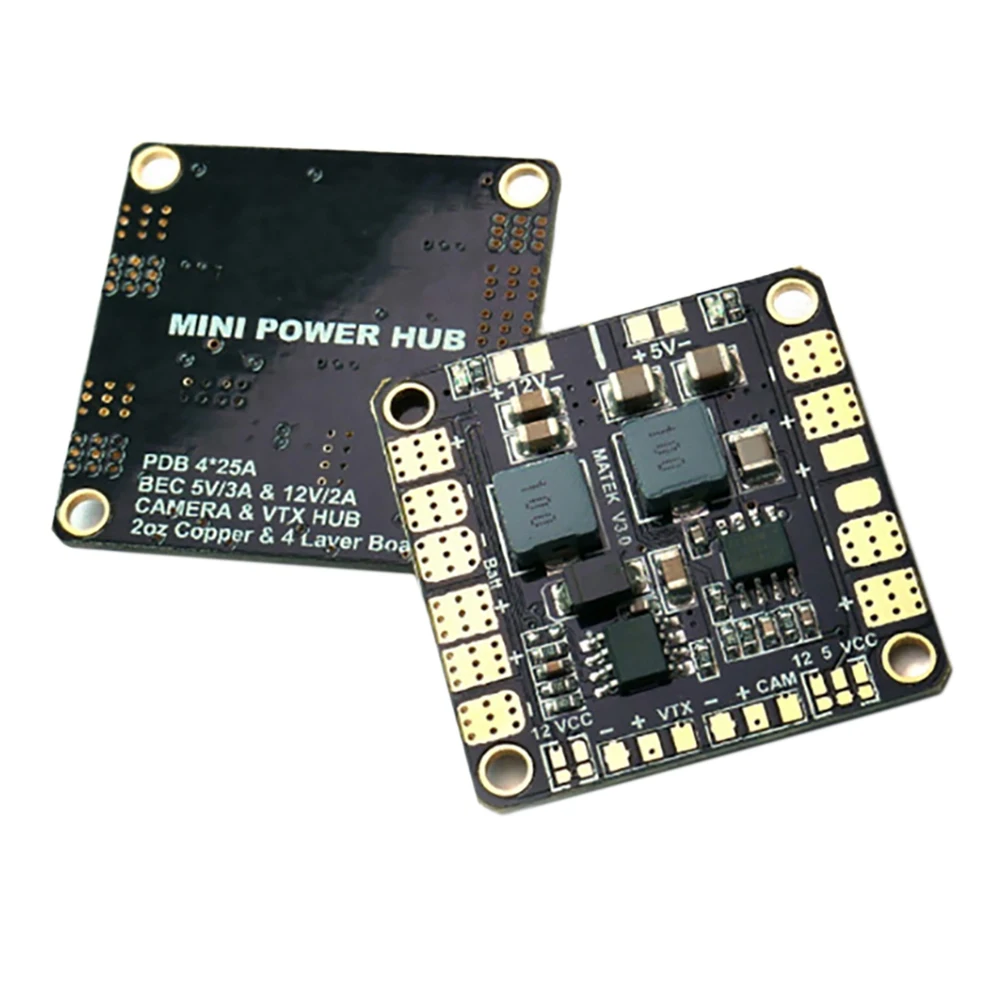 Mini Power Hub Power Distribution Board PDB with BEC 5V & 12V for FPV QAV250 ZMR250 Multicopter Quadcopter