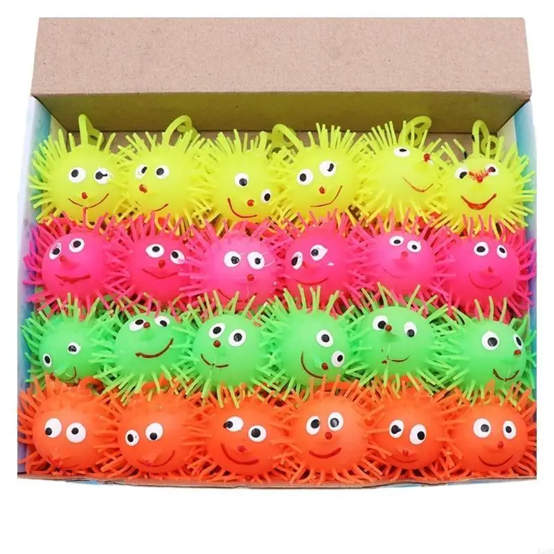 Pack 24 LED -ballen gloeiende ballen Leuk kleurrijke stuiterende ballen voor stress verminderen kinderen feest voorstander