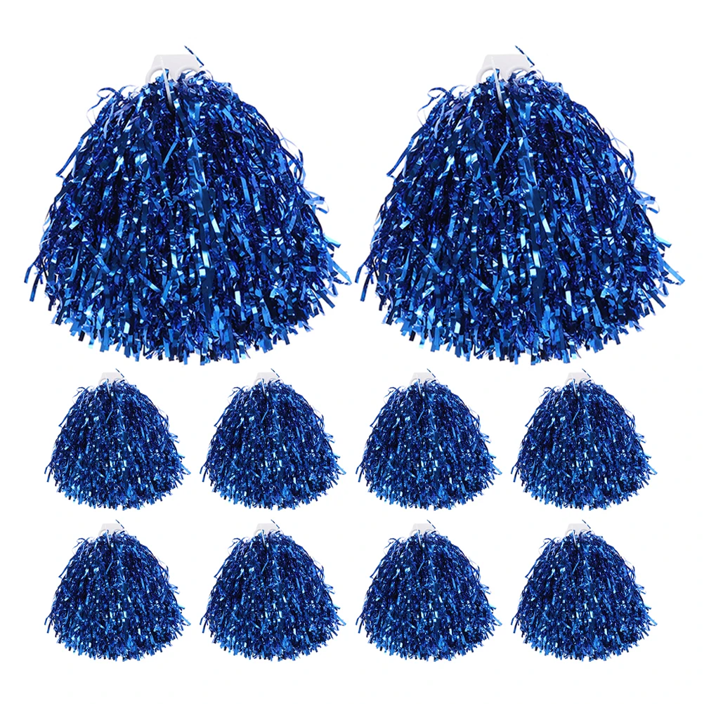 

10Pcs Cheerleading Hand Flowers Metallic Pom Poms Performance Cheer Team Spirit Sports Dance Accessories Pom Poms
