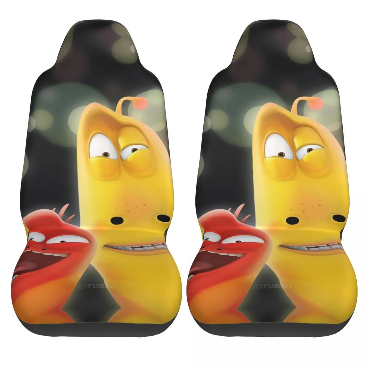 

Larva Cartoon Car Seat Covers Auto Polyester Auto Seat Covers Washable Two Pieces Vintage Cover