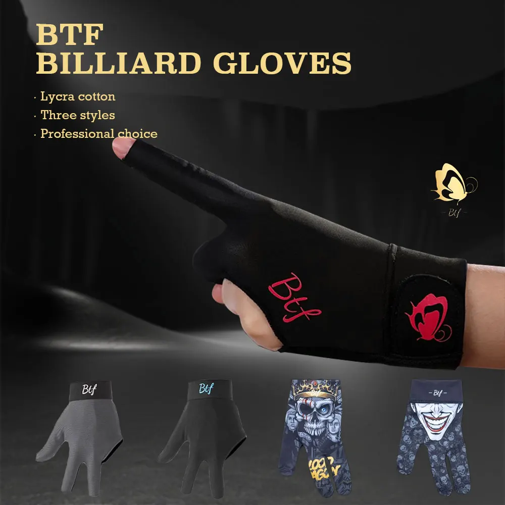 BTF Billiard gloves with fingerless high-end professional Pool gloves three-finger gloves for billiard accessories